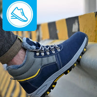 High Quality Winter Boots Men Steel Toe Cap Safety Boots Work Shoes Men Puncture-Proof Work Boots Plush Warm Safety Shoes male