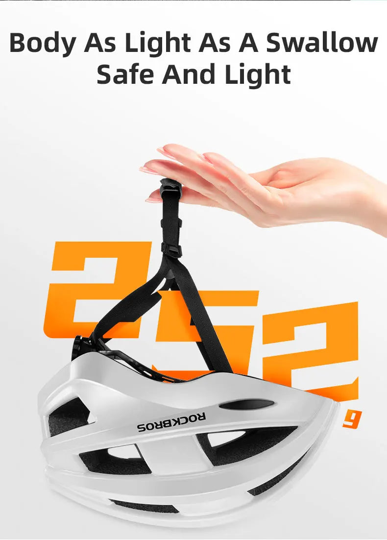 ROCKBROS Bicycle Light Helmet MTB Road USB Warning Rear Light Cycling Helmet EPS PC Intergrally-molded Safety Bike Helmet - MANDOTOS
