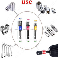 Impact Grade 105 Degree Angle Socket Adapter Power Hand Tool Part Driver Extension Set Screwdriver Holder Drill Nut Attachment