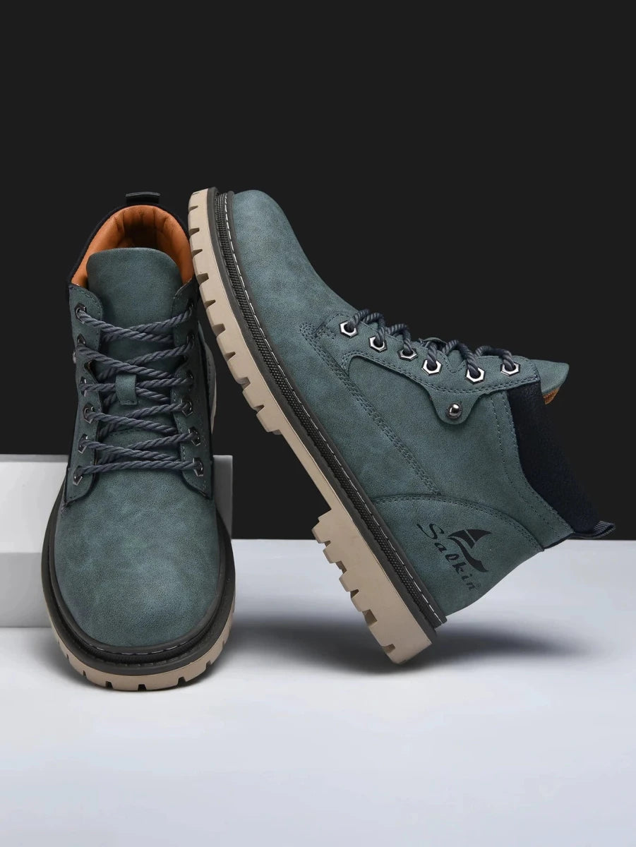 Handmade Men Boots Ankle Winter Leather Shoes Autumn Outdoor Hiking Boots Sneakers Hombres Botas High Top Footwear Anti Slip MANDOTOS
