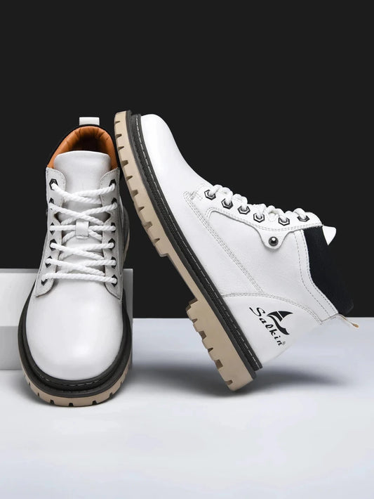 Handmade Men Boots Ankle Winter Leather Shoes Autumn Outdoor Hiking Boots Sneakers Hombres Botas High Top Footwear Anti Slip MANDOTOS