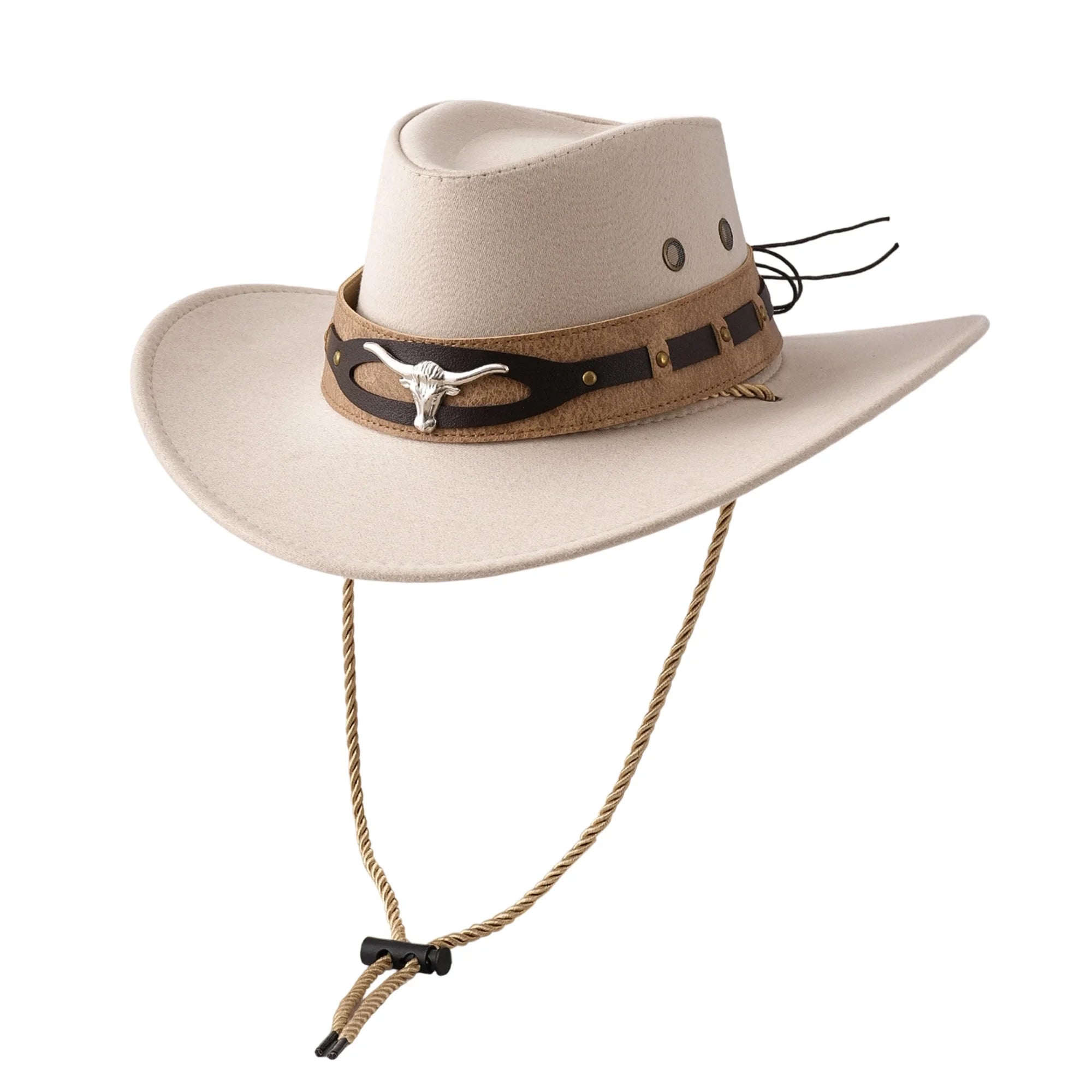 Chic Unisex Cowboy Hat for Sun Protection with Stylish Wide Brim - Fashionable Felt Cowgirl Hat - MANDOTOS INTERNATIONAL
