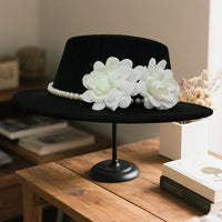 Elegant Women s Vintage Style Wool Fedora Hat with Bowknot Accent for Wedding Bridal Shower Tea Party and Derby Day