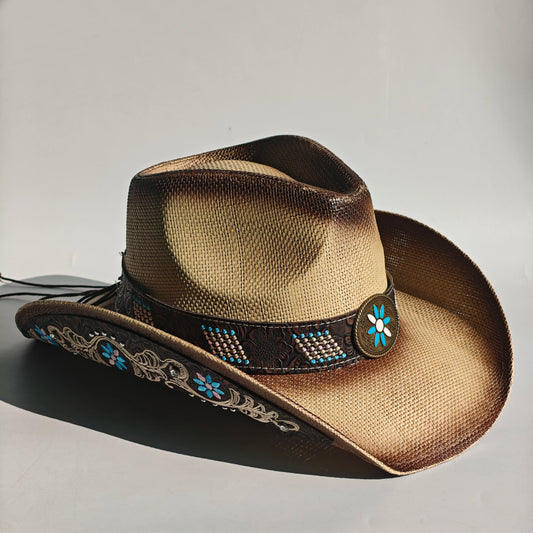 2026 Embroidery Horse Accessories Straw Cowboy Hat for Women Men – Western Sun Hat for Country Concert Rodeo and Cowgirl Hat