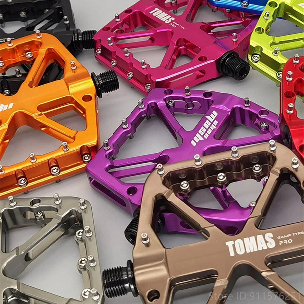 2025 New Bike Pedals  MTB Mountain Road Flat Non-slip CNC 3 Sealed Bearings Green Bicycle Pedals Route Cycling Accessories MANDOTOS