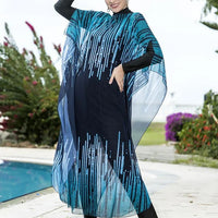 Floral Burkini Woman Femmes Swimsuit - Modest Swimwear for Middle-Aged Women - MANDOTOS INTERNATIONAL
