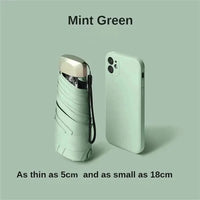 1Pc 55% Off Mini Sun Umbrella Pocket Rain Umbrella Vinyl Folding UV Ultraviolet Protection Sun Shade Pocket Parasol Capsule - MANDOTOS