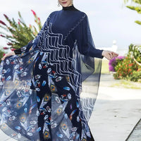Floral Burkini Woman Femmes Swimsuit - Modest Swimwear for Middle-Aged Women - MANDOTOS INTERNATIONAL