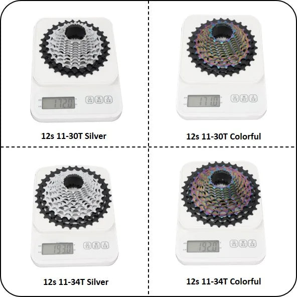 RIRO Road Bike Ultra-light Freewheel 11/12S-28-34T Bicycle CNC Vacuum Plating HG Cassette Hollow Flywheel 11/12V Speed  Sprocket