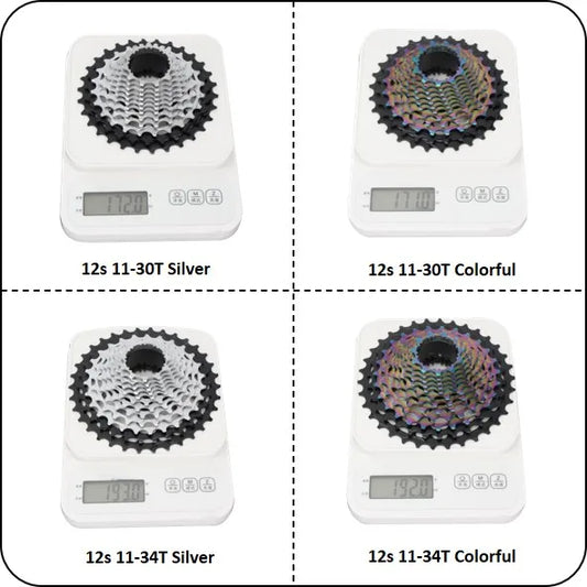 RIRO Road Bike Ultra-light Freewheel 11/12S-28-34T Bicycle CNC Vacuum Plating HG Cassette Hollow Flywheel 11/12V Speed  Sprocket