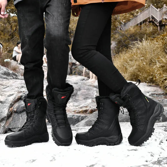 Winter Warm Waterproof Leather Snow Boots for Men - MANDOTOS