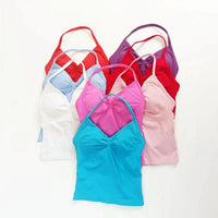 NCLAGEN Impact Longline Strappy Top Sports Yoga Vest Women's Fitness Tank Top Gym Beautiful Open Back Bra Running Workout Halter NCLAGEN Official Store