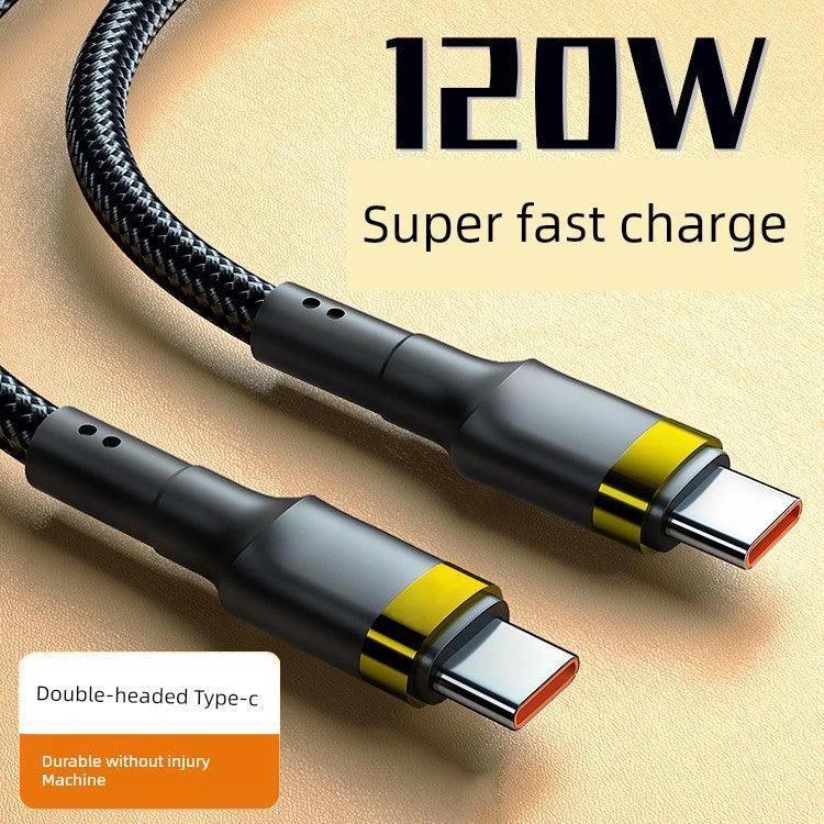 Double-Headed Typec Data Cable Mobile Phone Computer Car Universal Male-to-Male CTOC Flash Charging Cable 2 M Long Fast Charging - MANDOTOS