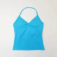 NCLAGEN Impact Longline Strappy Top Sports Yoga Vest Women's Fitness Tank Top Gym Beautiful Open Back Bra Running Workout Halter NCLAGEN Official Store