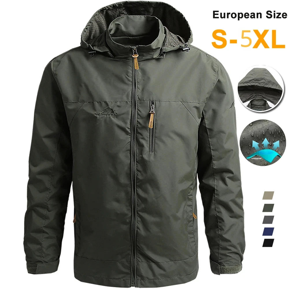 Men's Tactical Windbreaker - Waterproof Outdoor Hooded Jacket S-5XL - MANDOTOS