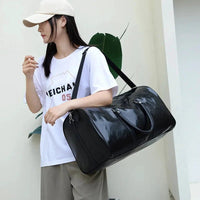 Travel Bag For Men Pu Leather Shoulder Bag Big Capacity Tote Bags For Women Fashion New Duffle Crossbody Bag Sports Pack luggage MANDOTOS