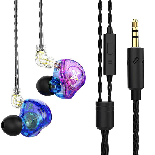 Original QKZ AK6 Copper Driver HiFi Wired Earphones 3.5MM Race Sport Headphones Bass Stereo Headset Music Earbuds In Ear With Microphone - MANDOTOS