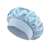 Women Satin Bonnet Hair Bonnet for Sleeping Hair Care Silk Bonnets Solid Wide-brimmed Sleeping Hat with Elastic Soft Band
