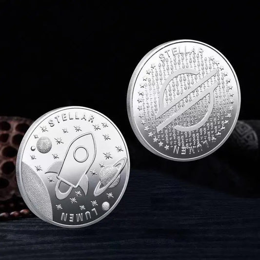 Bitcoin BTC ETH ADA XLM SHIB DOGE XRP SOL DOT LINK LTC UNI Coin Physical Metal Crypto Currency Coin Collection with Plastic Case