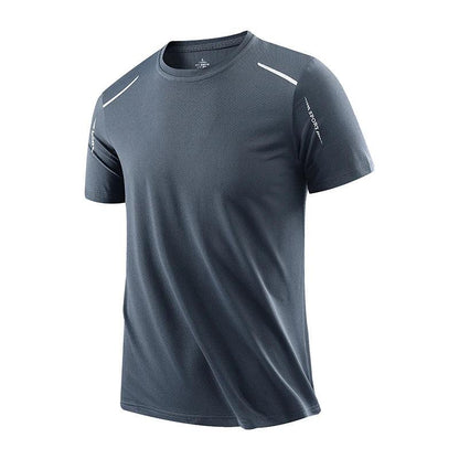 CHRLCK Men's Running Quick Drying T-shirts Breathable Hiking Fishing Tees Soft Elasticity Outdoor Sports Short Shirt Summer - MANDOTOS