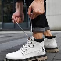 Handmade Men Boots Ankle Winter Leather Shoes Autumn Outdoor Hiking Boots Sneakers Hombres Botas High Top Footwear Anti Slip MANDOTOS