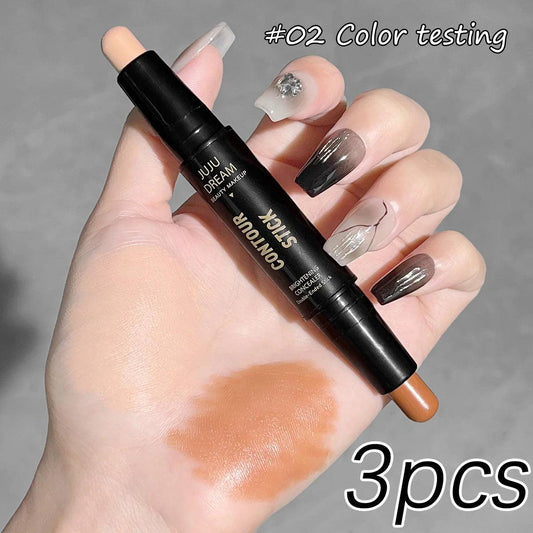 Double Ended Dual Purpose High Light Trimming Stick Three Dimensional Contour Nose Shadow Facial Shape Brighten and Trim - MANDOTOS
