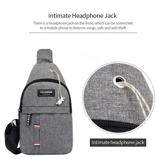 Men's fashionable, convenient, casual, waterproof, adjustable shoulder strap, large capacity waist bag suitable for outdoor acti - MANDOTOS