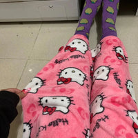 Y2K Hello Kitty Pajamas Pants Sanrio Anime Women's Pajama Pants Cartoon Couple Home Sleepwear Trousers Leisure Home Clothing MANDOTOS