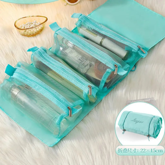 Detachable Cosmetic Bag Portable Large Capacity 4 in 1 Makeup Bags Portable Folding Travel Cosmetics Storage Toiletry Bag - MANDOTOS