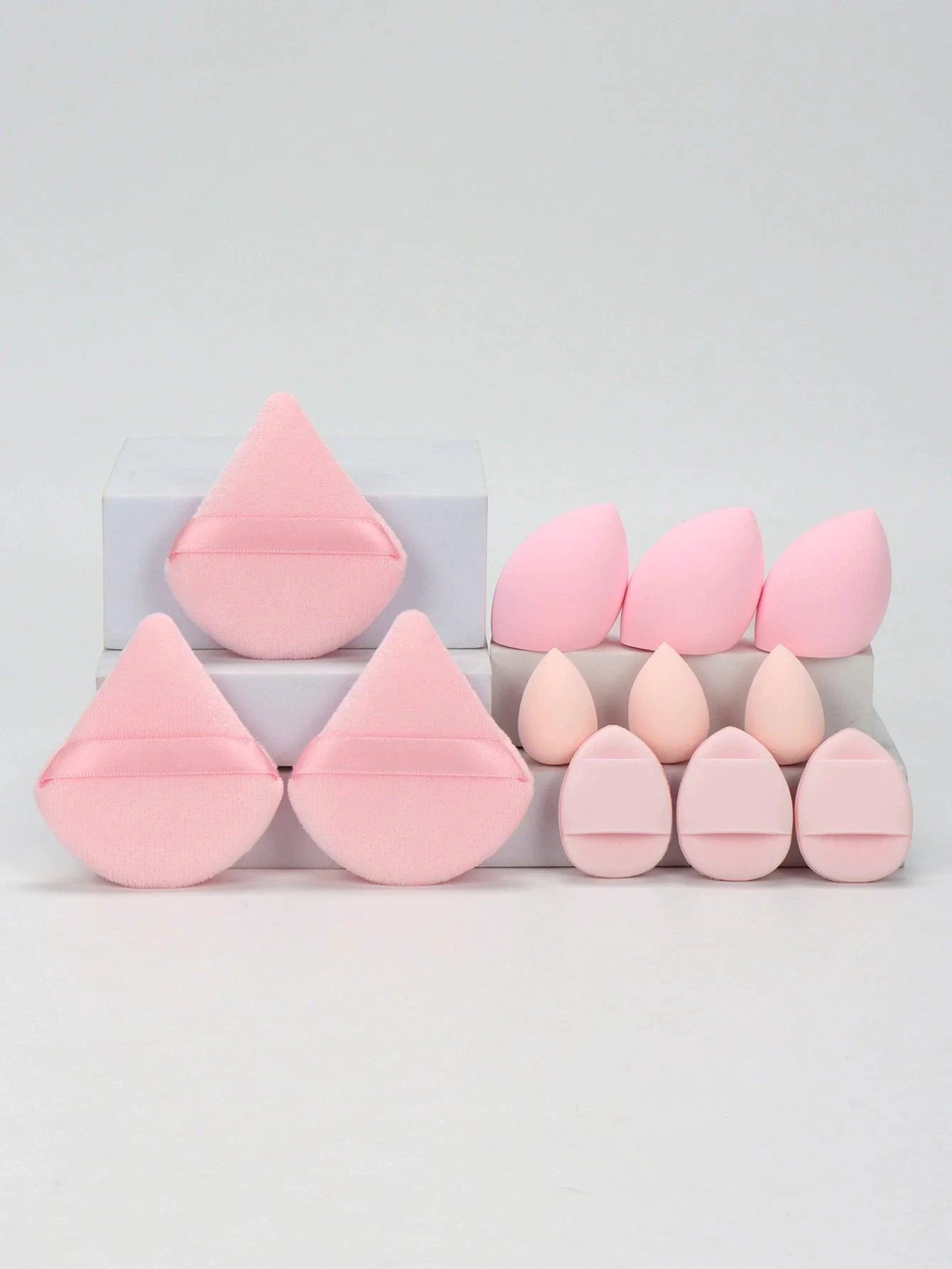 12 Piece All Purpose Makeup Sponge Set with Loose Powder Puffs Mini Air Cushion Puffs Beauty Eggs and Mini Beauty Sponges - MANDOTOS