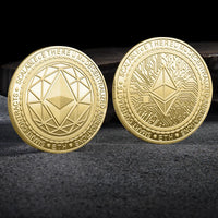 Bitcoin BTC ETH ADA XLM SHIB DOGE XRP SOL DOT LINK LTC UNI Coin Physical Metal Crypto Currency Coin Collection with Plastic Case