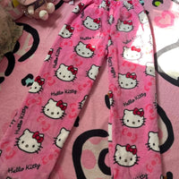 Y2K Hello Kitty Pajamas Pants Sanrio Anime Women's Pajama Pants Cartoon Couple Home Sleepwear Trousers Leisure Home Clothing MANDOTOS