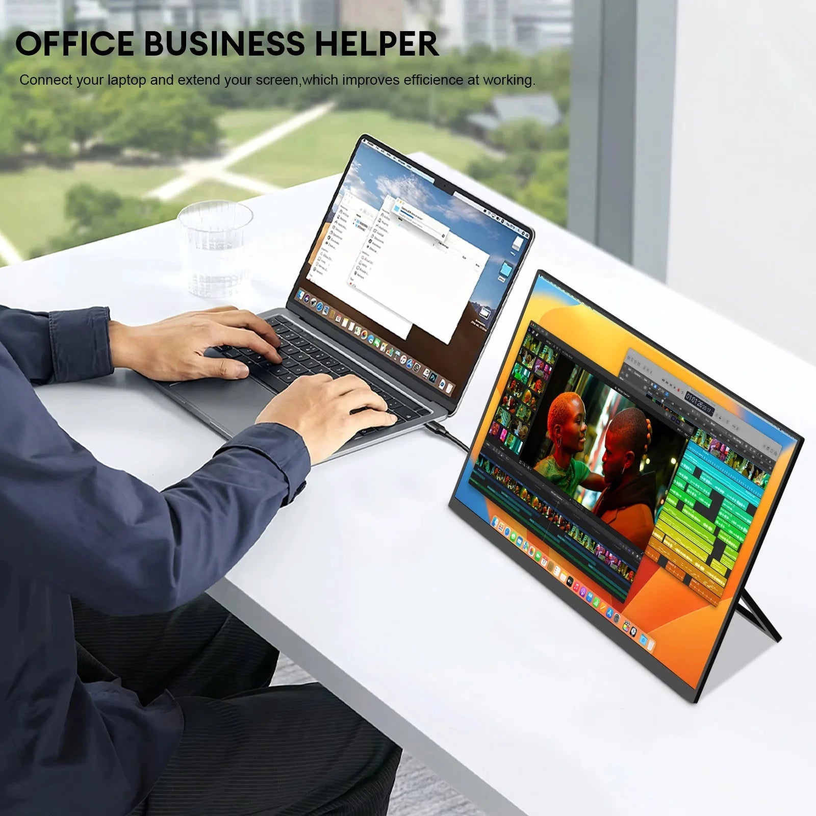 ZEUSLAP 18.5inch 1920*1080P 100Hz HDMI Type C Gaming Portable Monitor for Phone,NS, PS5, XBOX, PC, Laptop Extend Screen MANDOTOS