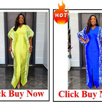 Customized Elegant Dress Women for Wedding Party Summer Autumn African V-neck Long Sleeve Evening Long Maxi Dress Gowns Africa C