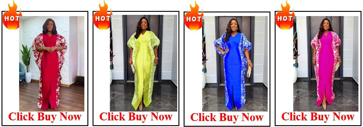 Customized Elegant Dress Women for Wedding Party Summer Autumn African V-neck Long Sleeve Evening Long Maxi Dress Gowns Africa C