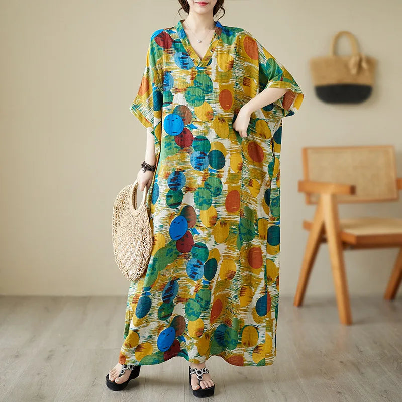 Summer Dress for Women Clothing Streetwear Ethnic Style Bohemian Beach Vintage Clothes Casual Fashion Harajuku Loose Streetwear