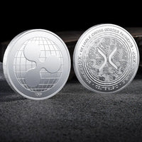 Bitcoin BTC ETH ADA XLM SHIB DOGE XRP SOL DOT LINK LTC UNI Coin Physical Metal Crypto Currency Coin Collection with Plastic Case