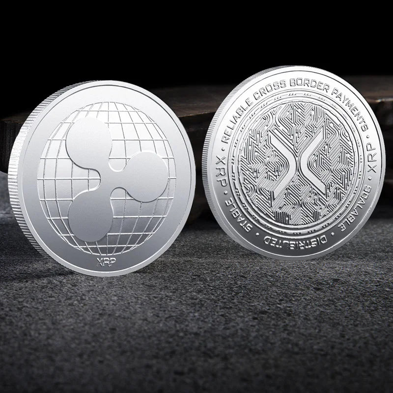 Bitcoin BTC ETH ADA XLM SHIB DOGE XRP SOL DOT LINK LTC UNI Coin Physical Metal Crypto Currency Coin Collection with Plastic Case