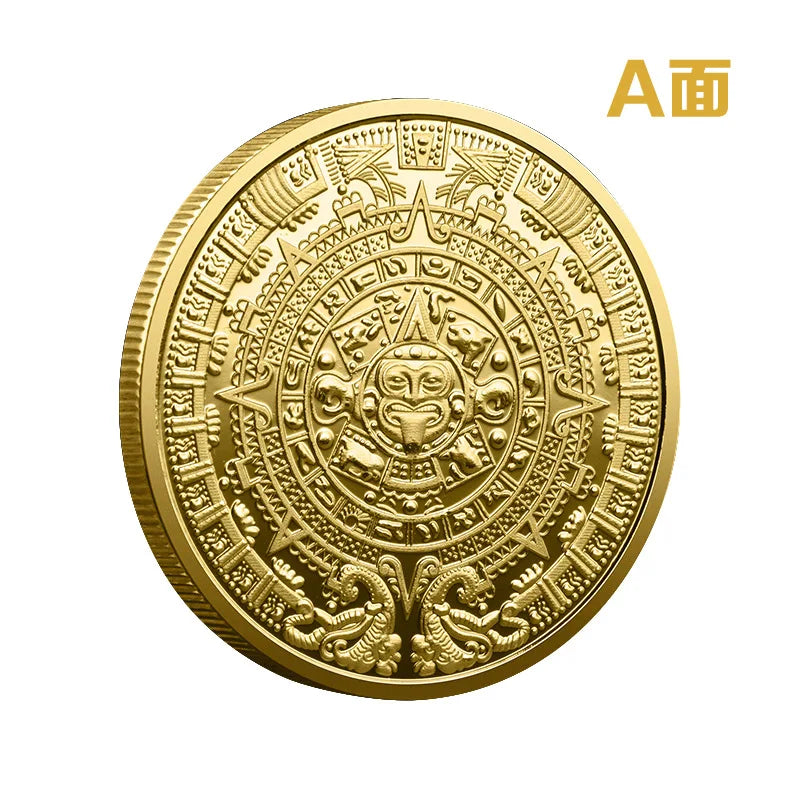 Maya Coins, Mexican Maya Souvenir Coins, Maya Calendar, Aztec Coins Commemorative