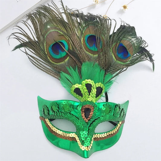 Adult Women s Halloween Masquerade Peacock Feather Headpiece for Mardi Gras Carnival Cosplay Costume Party Wear