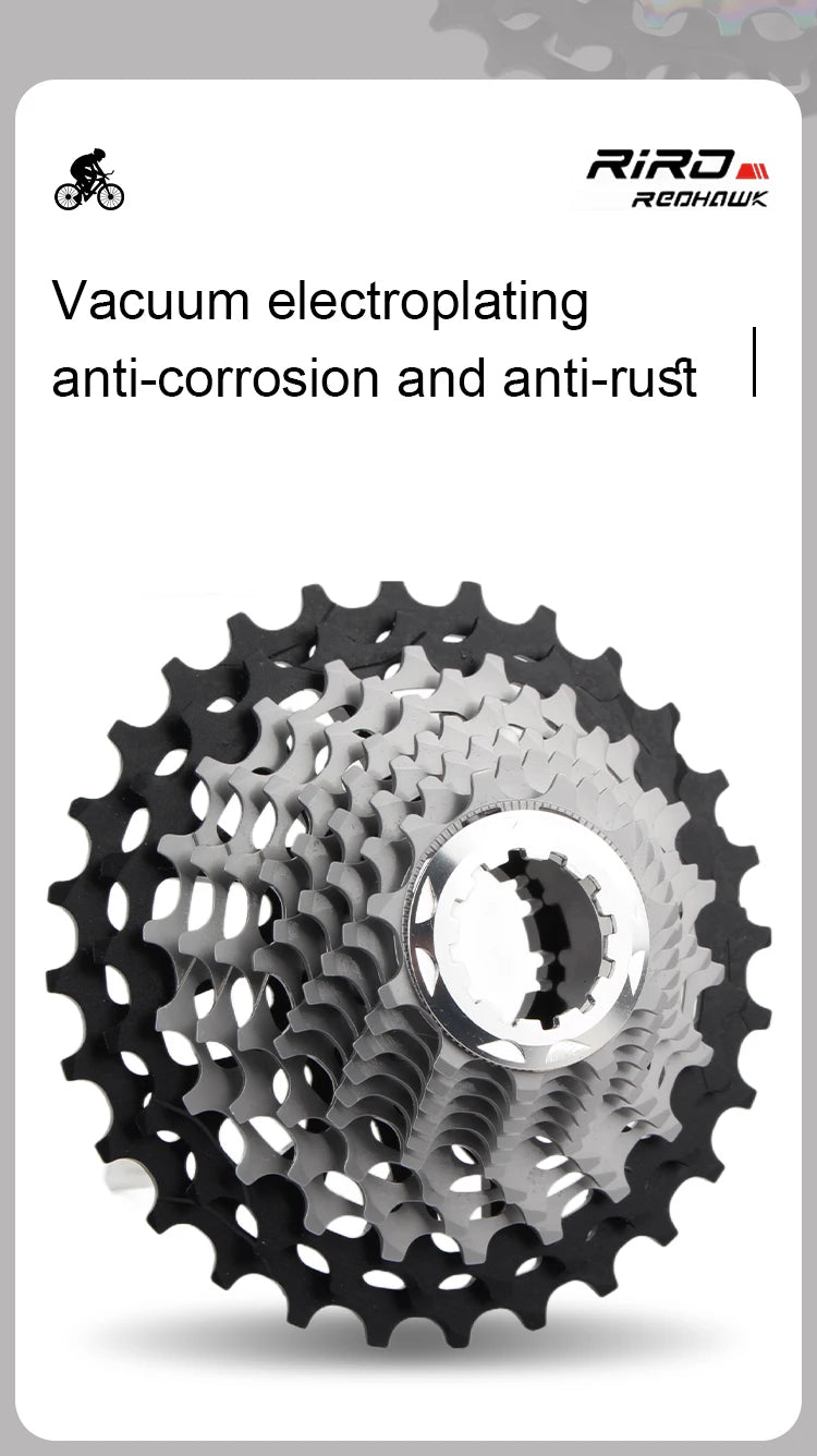 RIRO Road Bike Ultra-light Freewheel 11/12S-28-34T Bicycle CNC Vacuum Plating HG Cassette Hollow Flywheel 11/12V Speed  Sprocket