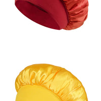 Women Satin Bonnet Hair Bonnet for Sleeping Hair Care Silk Bonnets Solid Wide-brimmed Sleeping Hat with Elastic Soft Band