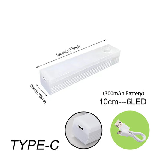 Motion Sensor Light Wireless LED Night Light Type C Rechargeable Light Cabinet Wardrobe Lamp Staircase Backlight For Kitchen LED - MANDOTOS