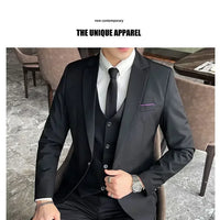 S-9XL New (Blazer+Vest+Pants) Men's Fashion Business Gentleman Professional Formal Dress Korean Version Banquet Dress Suit 6XL