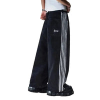 Y2K Baggy Jeans High Quality Embroidered Striped Harajuku Sweatpants Men Women Hip Hop Streetwear Casual Mopping Wide Leg Denim MANDOTOS
