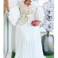 African Clothes for Women 2 PCS Sets Tops And Skirts Suits Dashiki Ankara 2025 Outfits Gown Plus Size Wedding Party Dresses