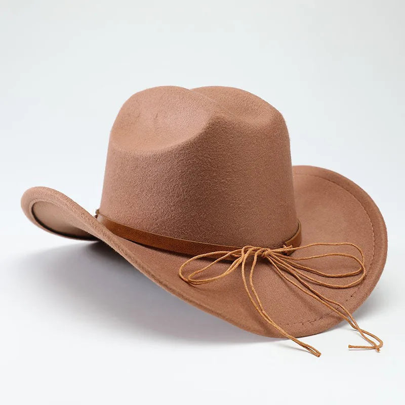 New denim hats for men and women, Western cowboy hats, five pointed star belt hats, soft woolen hats