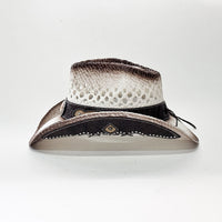 Vintage-Inspired Western Straw Cowboy Hat with Concho Band - Unisex Rodeo Cowgirl Style - MANDOTOS INTERNATIONAL