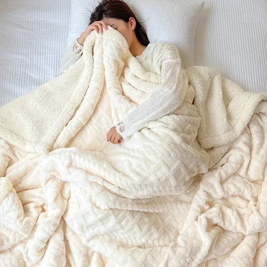 Cozy Lamb Velvet Flannel Blanket - MANDOTOS