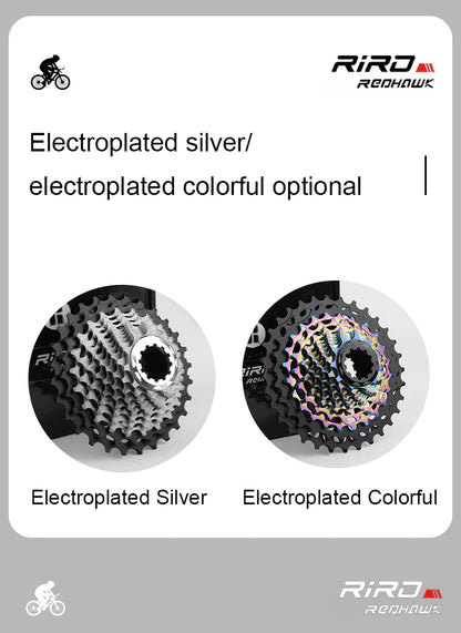 RIRO Road Bike Ultra-light Freewheel 11/12S-28-34T Bicycle CNC Vacuum Plating HG Cassette Hollow Flywheel 11/12V Speed  Sprocket